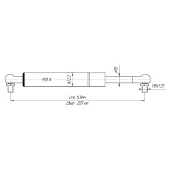 Газлифт 149-209-950N Демфи (амортизатор каретки) для сдвижной крыши полуприцепа Schmitz
